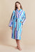 Sunset Blue Striped Womens Dressing Gown - Model Front | Bown of London